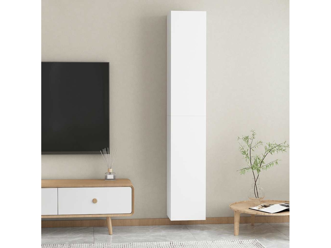 Vidaxl Móveis De Tv 2 Pcs 30,5x30x90 Cm Derivados De Madeira Branco