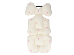 Almofada Para Carrinhos De Bebê Algodão Aquecedora Respirável Lavável Bege 70x35cm