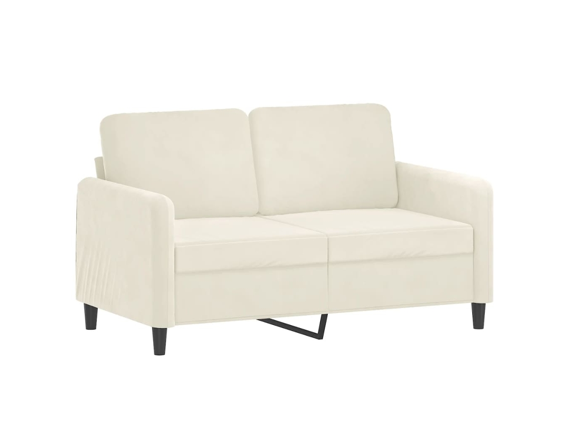 2 Pcs Conjunto de Sofás Veludo Cor Creme SYFAX