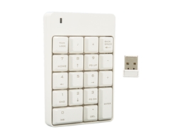 Teclado Numérico Sem Fio Usb 18 Teclas Branco