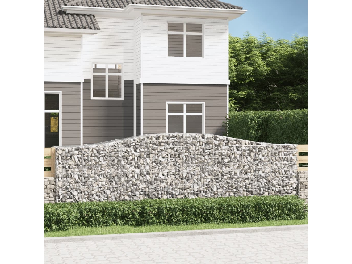 Vidaxl Cestos Gabião Arqueados 4pcs 400x50x120/140cm Ferro Galvanizado