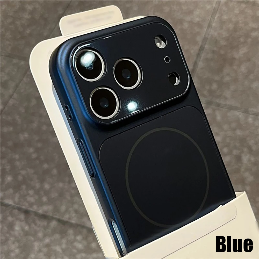 Capa Protetora Rígida De Policarbonato Eletrodepositado À Prova De Choque (iphone 16 Pro Azul), Compatível Com A Função Magnética Magsafe.