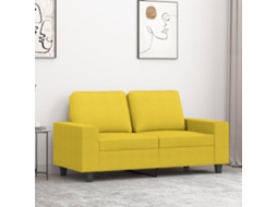 Vidaxl Sofá De 2 Lugares 120 Cm Tecido Amarelo-claro