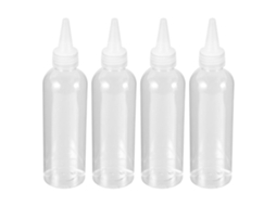 Frasco Flexível De 200ml Com Ponta Transparente, Plástico, Pacote Com 4 Unidades.