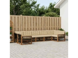 Vidaxl Conjunto De Sofás Para Exterior 7 Pcs Natural E Bege
