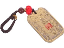 Pingente Amuleto De Cobre Chinês Tai Sui, Suporte