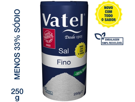 Sal Fino com Menos 33% Sódio VATEL emb. 250 gr