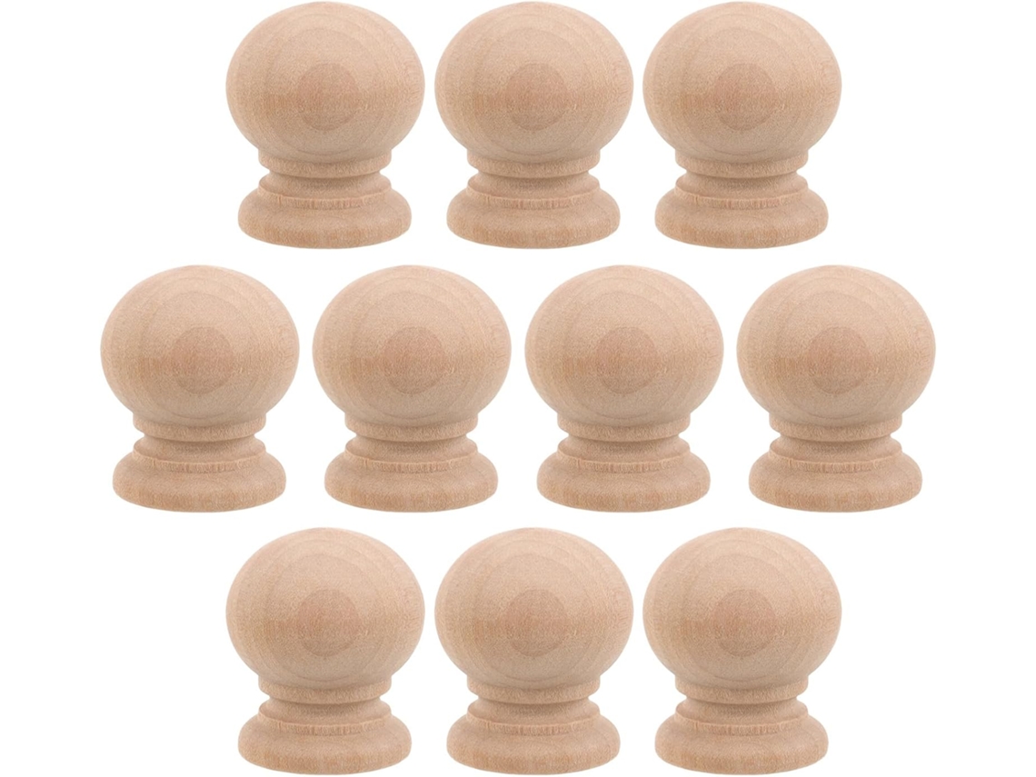 Conjunto De 10 Puxadores Madeira Maciça Para Gavetas E Cômodas, Com Design Elegante E Furo Único