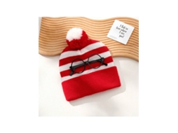 Chapéu De Natal De Lã, Chapéu Tricotado Vermelho E Branco Com Bola De Lã, Chapéu De Halloween Igvtrade