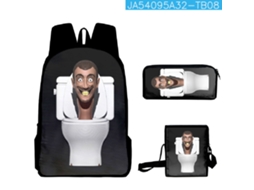 KOHREE Skibidi Toilet Mochila Escolar Conjunto de Três Peças