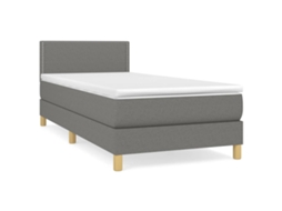 Cama com Molas/colchão 100x200 Cm Tecido Cinza escuro MAISON EXCLUSIVE