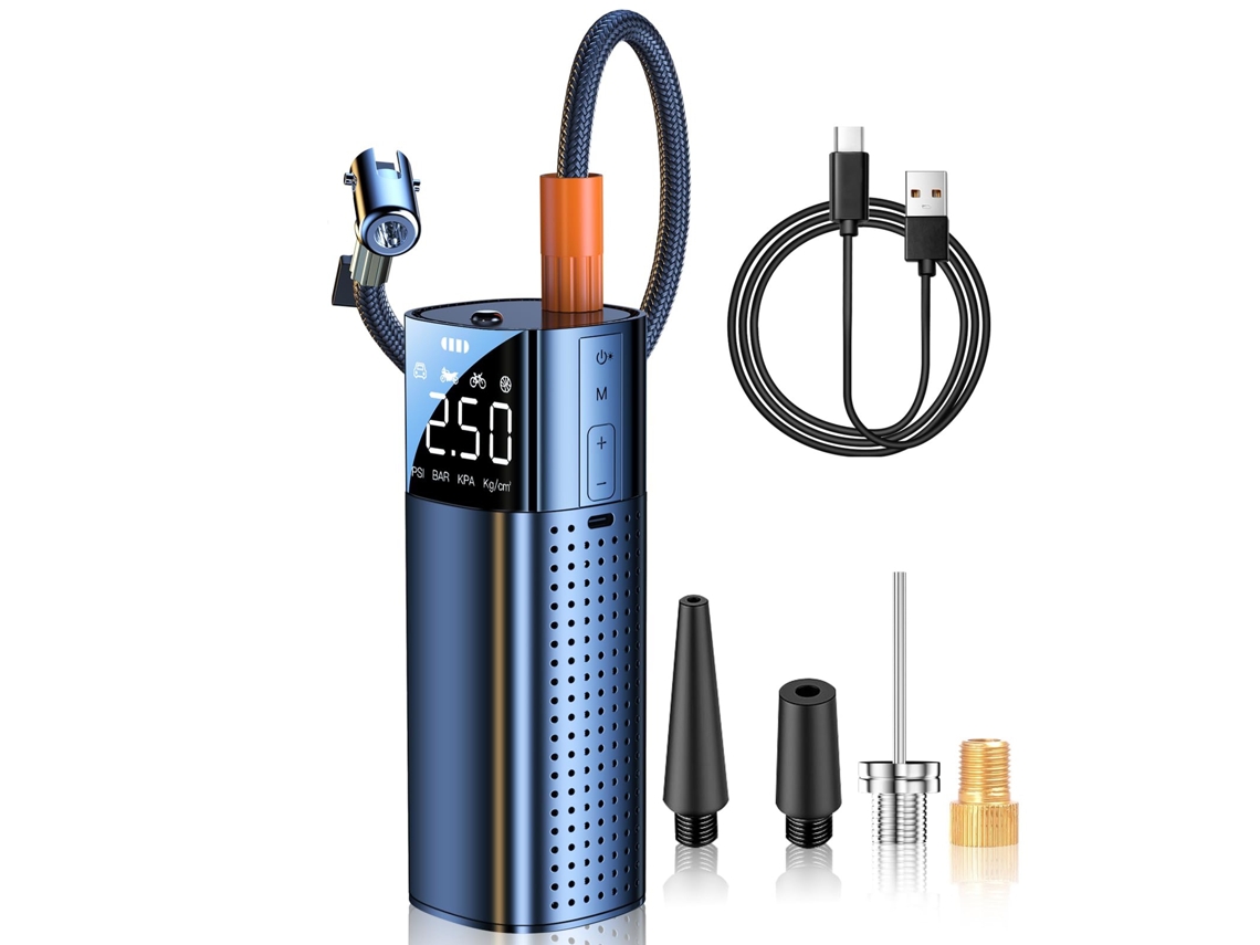 Compressor De Ar Portátil 168psi Sem Fios Com Paragem Automática E Luz Led