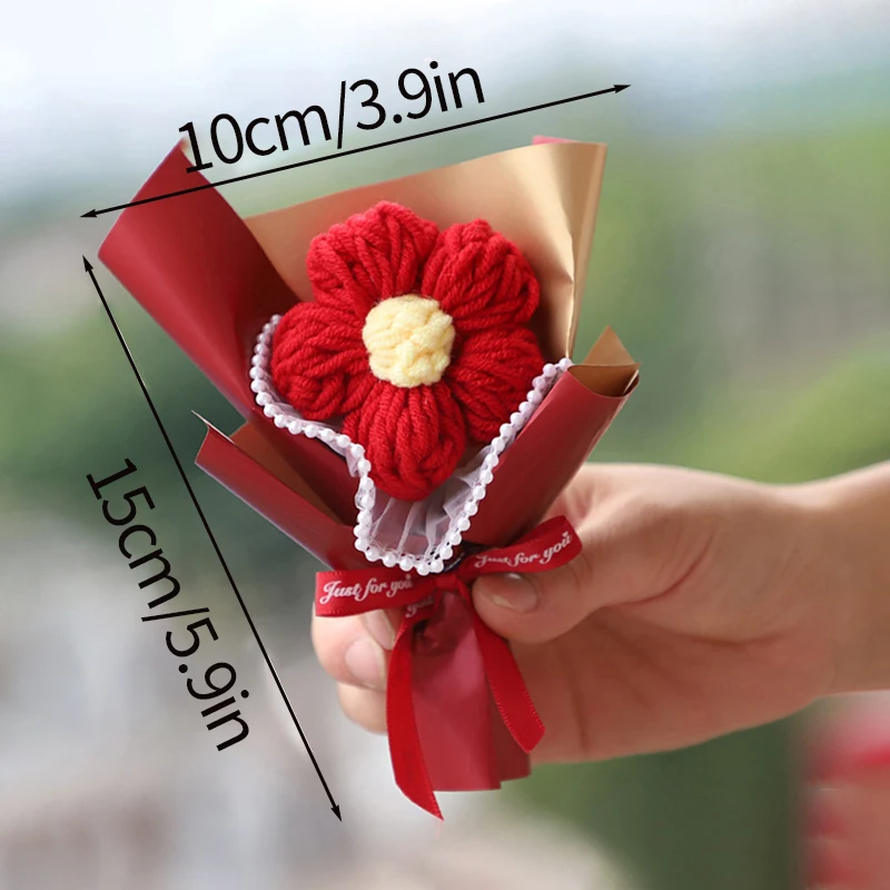 Buquês de Crochê, Mini Flores de Tricô em Formato de Bolha, Buquês Coloridos Feitos À Mão. MDUG