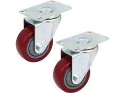 Roda Única de Pvc 3 Polegadas Diâmetro com Placa Superior Retangular 2 Unidades CHABERLU