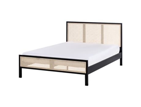 Cama De Casal Beliani Salernas De Pinho Preto 140x200