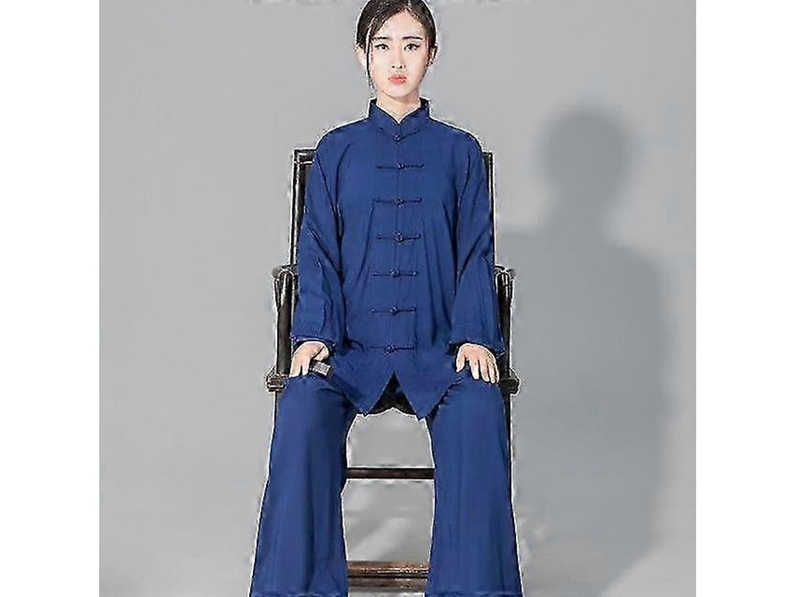 Uniforme De Artes Marciais Tai Chi Kung Fu Wushu Em Algodão Macio Com Jaqueta E Calça Wing Chun Azul Brilvibera