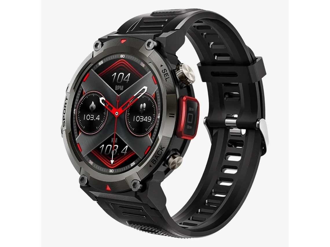 Smartwatch Atender / Fazer Chamadas Tático Bluetooth Smartwatch Monitoramento de Som Para Android E Iphone Ip67 À Prova D Água Preto Bestvite