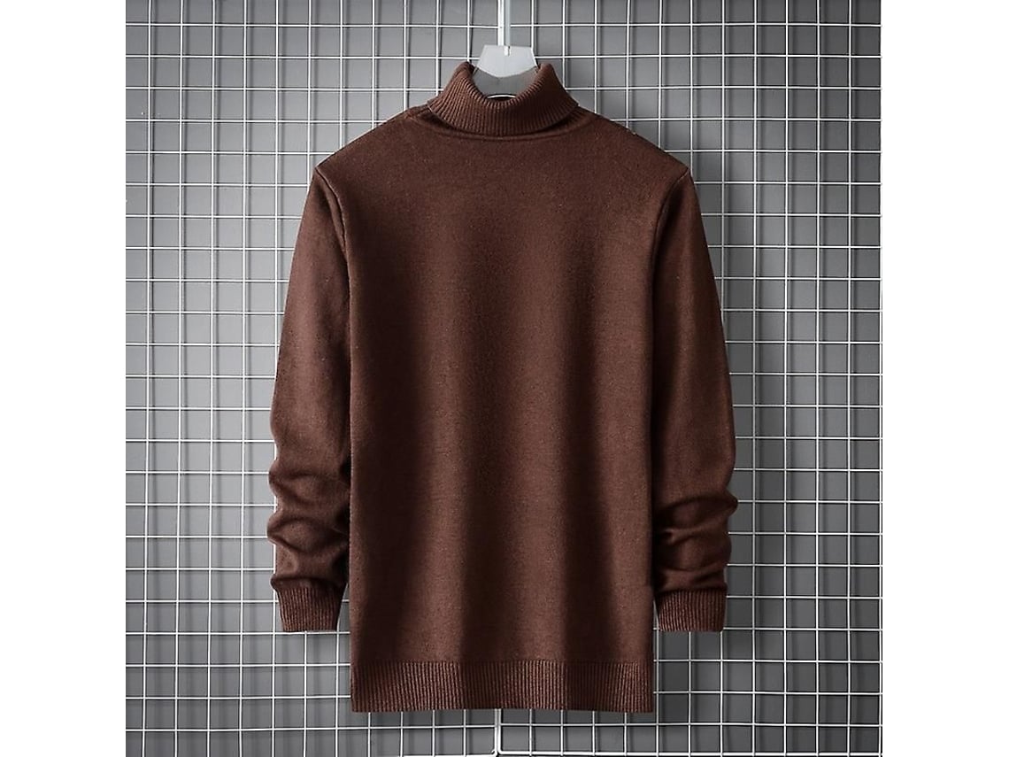 2026 jersey Cuello Alto Hombre Invierno Casual Lana Slim Fit Moda Harajuku Poliéster Manga Larga