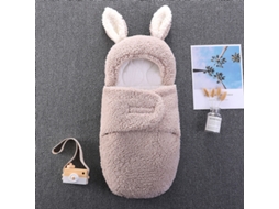 Cobertor Saco de Dormir Bebê Cueiro Macia Espessa 0-3 Meses 59cm Cinzento Panoona
