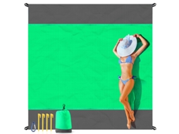 Tapete Praia Antiareia 200x140cm ,portátil,leve,para Campismo,piqueniquesenderismo Nylon Verde Hexinyigjly