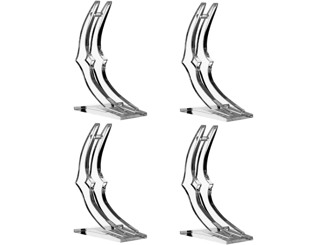 Suporte De Acrílico Para Rosas Villcase, Base Transparente Em Formato De Lua, Suporte Para Flores Artificiais, 4 Peças