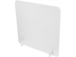 Placa de isolamento de mesa em PVC branco, com bordas arredondadas.