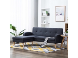 Vidaxl Sofá Em Tecido C/ Forma De L 186x136x79 Cm Cinzento Escuro