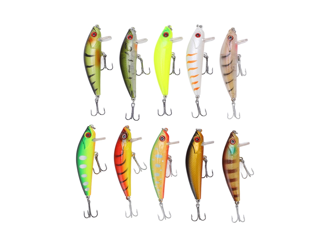 10pcs Iscas de Pesca Minnow 65mm S/MARCA