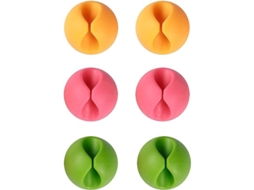 2026 clipes de Cabo para Mesa, 6 Unidades, Cores Rosa/amarelo/verde, Diâmetro 3cm, Material Borracha