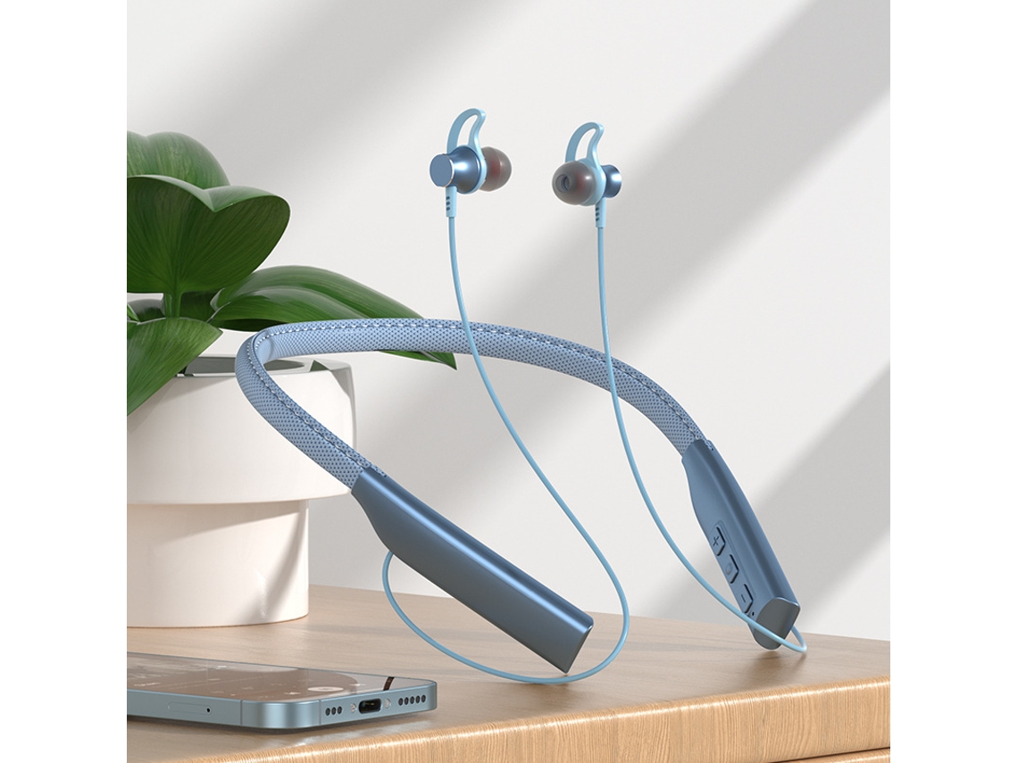 FONES DE OUVIDO ESPORTIVOS SEM FIO MDUG Bluetooth Microfone À Prova D'água Graves Potentes (azul)