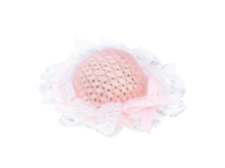 Chapéu De Palha Miniatura Rosa Com Laço 1/12 Para Boneca Acessório De Casinha De Bonecas