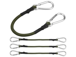 Conjunto De 4 Cintas Elásticas Com Mosquetão 30 Cm Para Camping E Bagagem