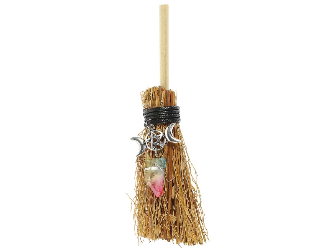 Mini Vassoura de Bruxa Pingente Rústica para Pendurar - Decoração