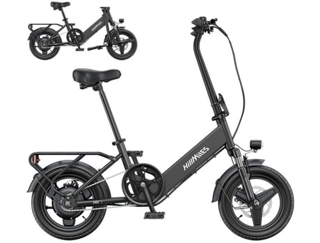 Bicicleta Elétrica Hillmiles Mile 1 250w 36v 10.4ah 25km/h 60km Autonomia Freio Disco Suspensão Dianteira Preta