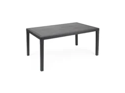 Mesa resina ratan antracita prince150x90 cm.