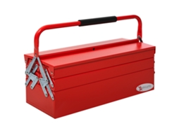 Caixa de ferramentas dobrável com 5 compartimentos, aço vermelho, 57 x 21 x 41 cm, Liptaptyn (spcc)