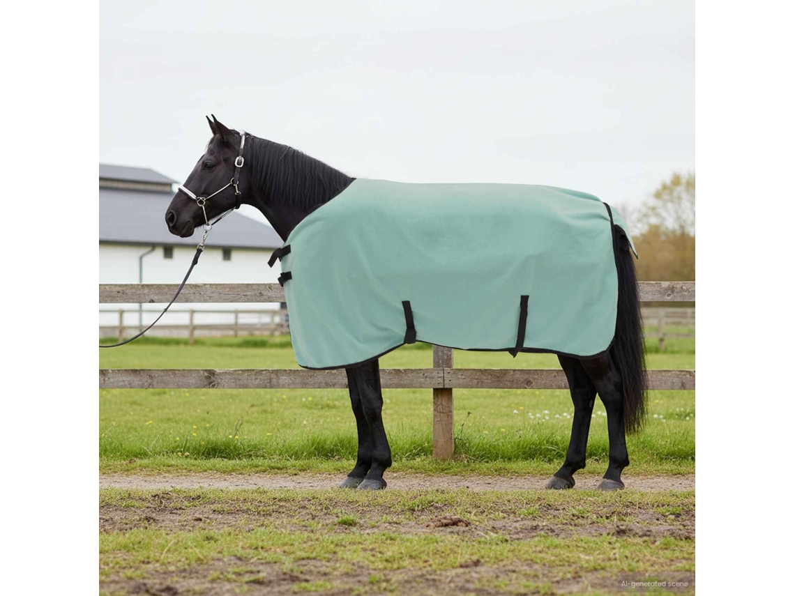 Vidaxl Cobertor De Cavalo Verde Especial 115 Cm Fleece De Poliéster