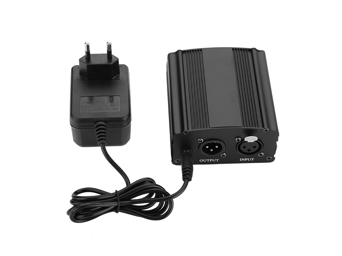 Aetheria fonte de Alimentação Fantasma 48v 1 Canal para Microfone Condensador com Adaptador de Energia