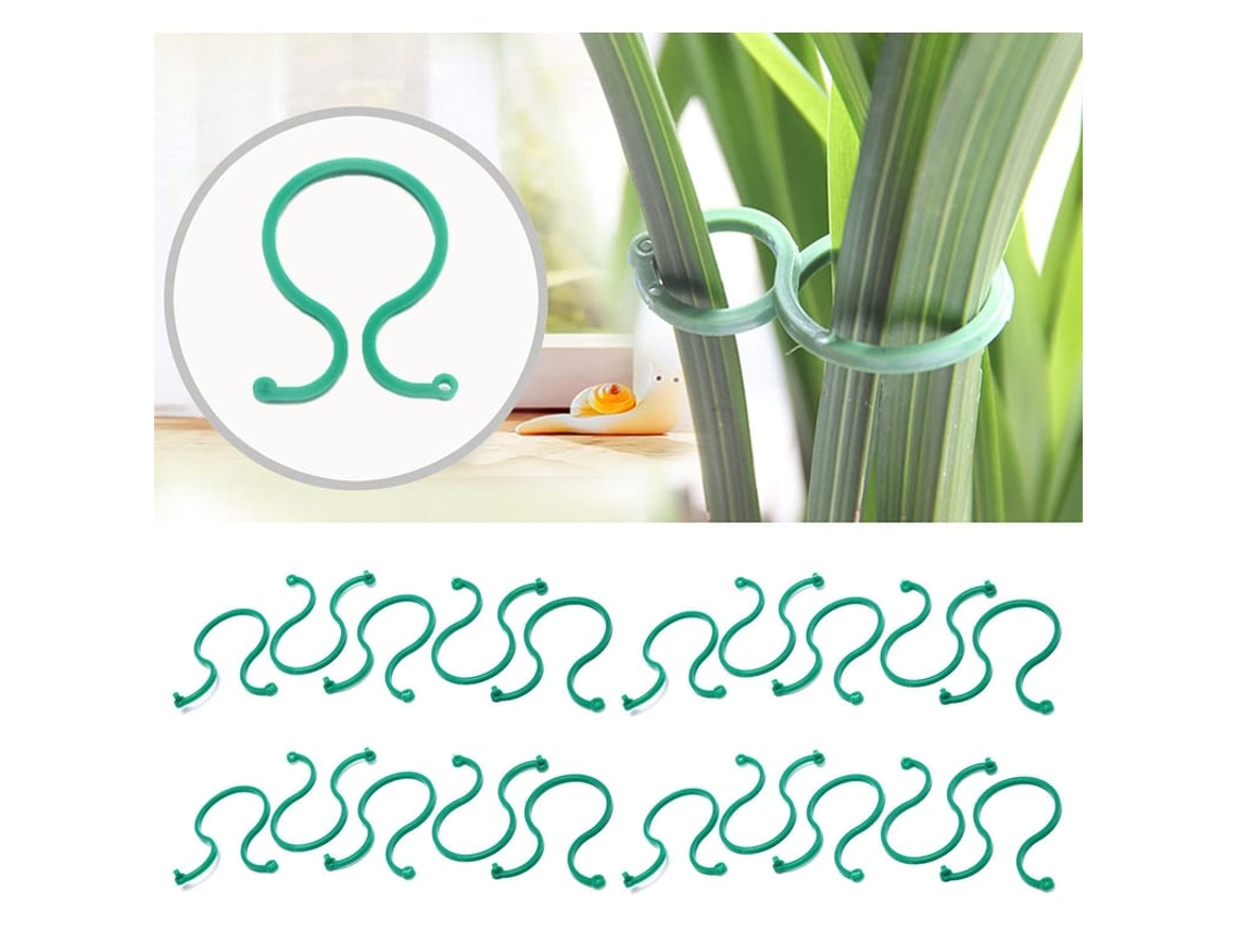 100 Clips De Suporte Para Plantas Jardim, Clips Reutilizáveis Anéis Plásticos Para Plantas Trepadeiras