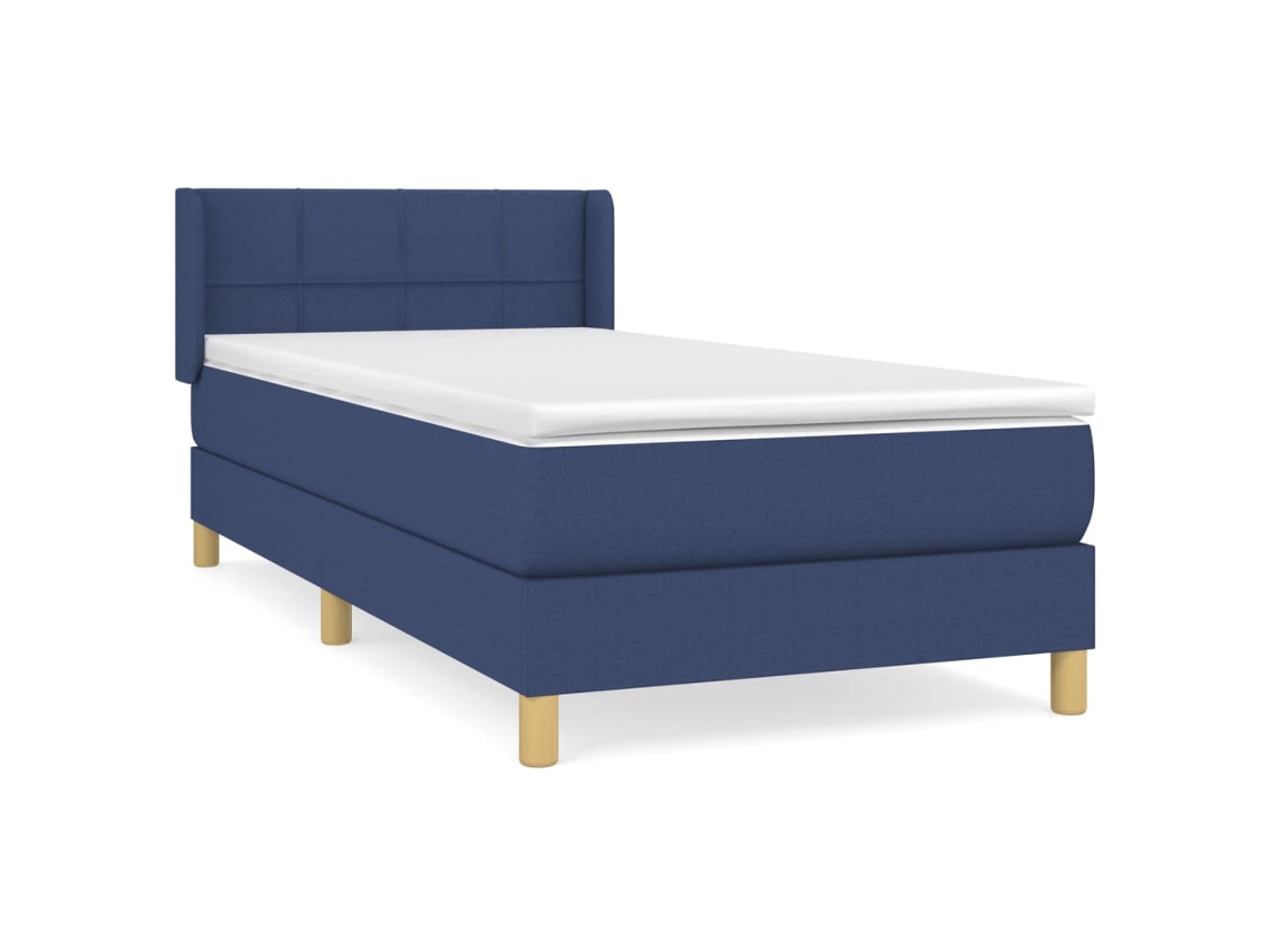 Cama com Molas/colchão 90x190 Cm Tecido Azul MAISON EXCLUSIVE