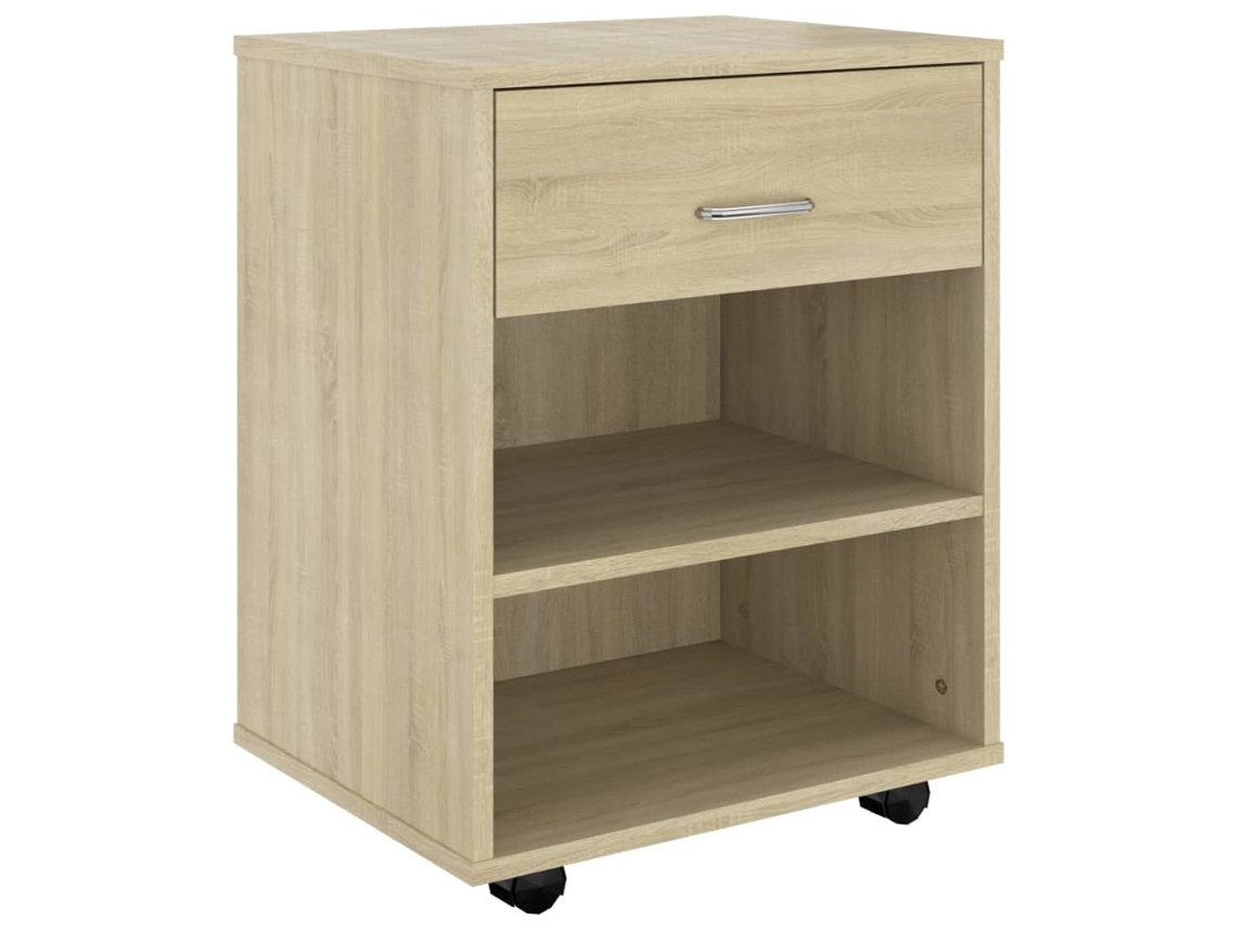 Móvel com Rodas Carvalho Sonoma MAISON EXCLUSIVE Derivados Madeira (46x36x59 cm)