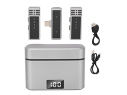 Micrófono Lavalier Recargable Com Redução De Ruído, Mic Lapel Clip On, Conector Type C