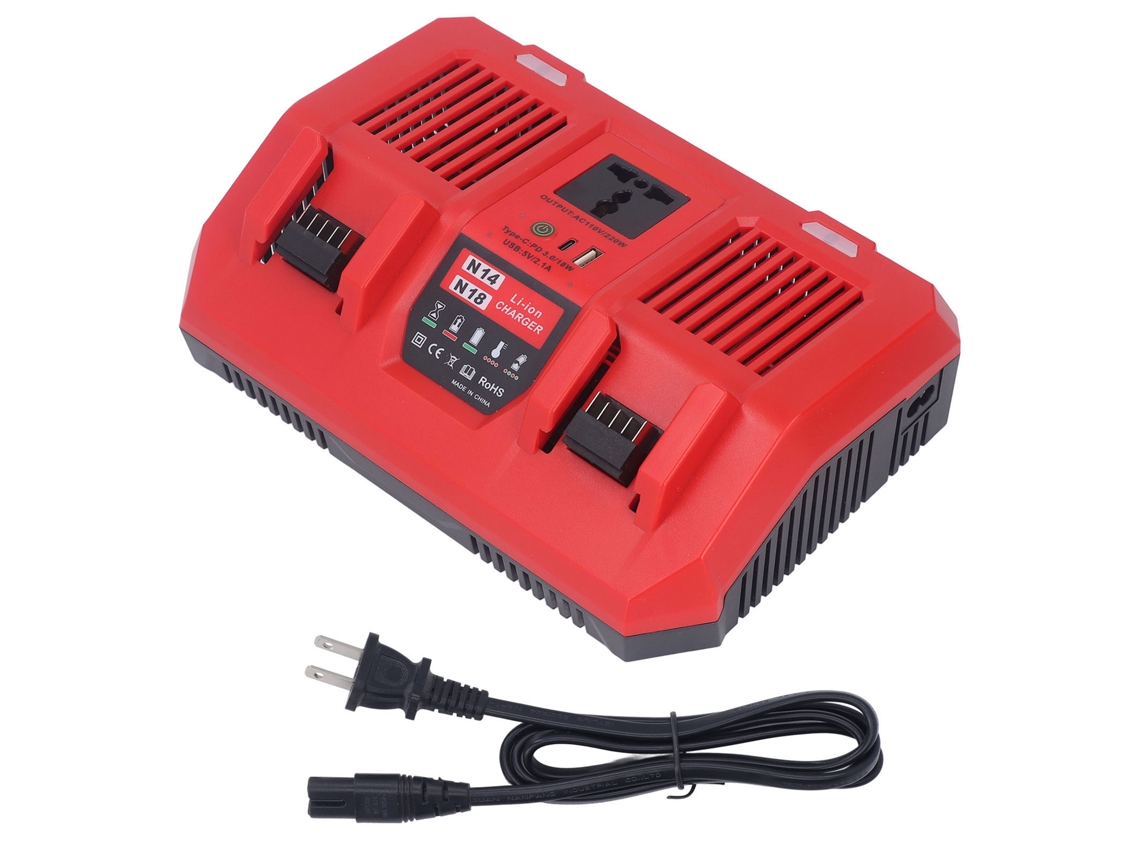 Carregador Rápido De Bateria Vante (carregamento Duplo, Conversão De 18v Para 220w Ac)