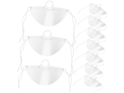 10 Máscaras Faciais De Plástico Transparente Para Proteção Do Nariz E Da Boca