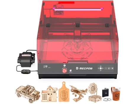 Gravador a Laser MECPOW X4 Pro com Assistência de Ar/22W/144 Watt Fresadora Cnc com Parada de Emergência/410X400Mm
