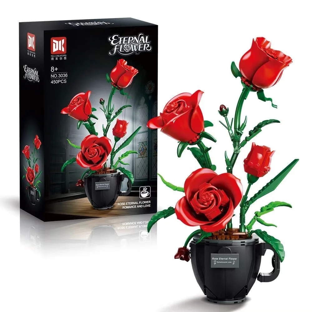 Artigos Decorativos Criativos, Blocos De Construção Educativos, Brinquedos, Presentes, Flores, Decoração Para Casa.