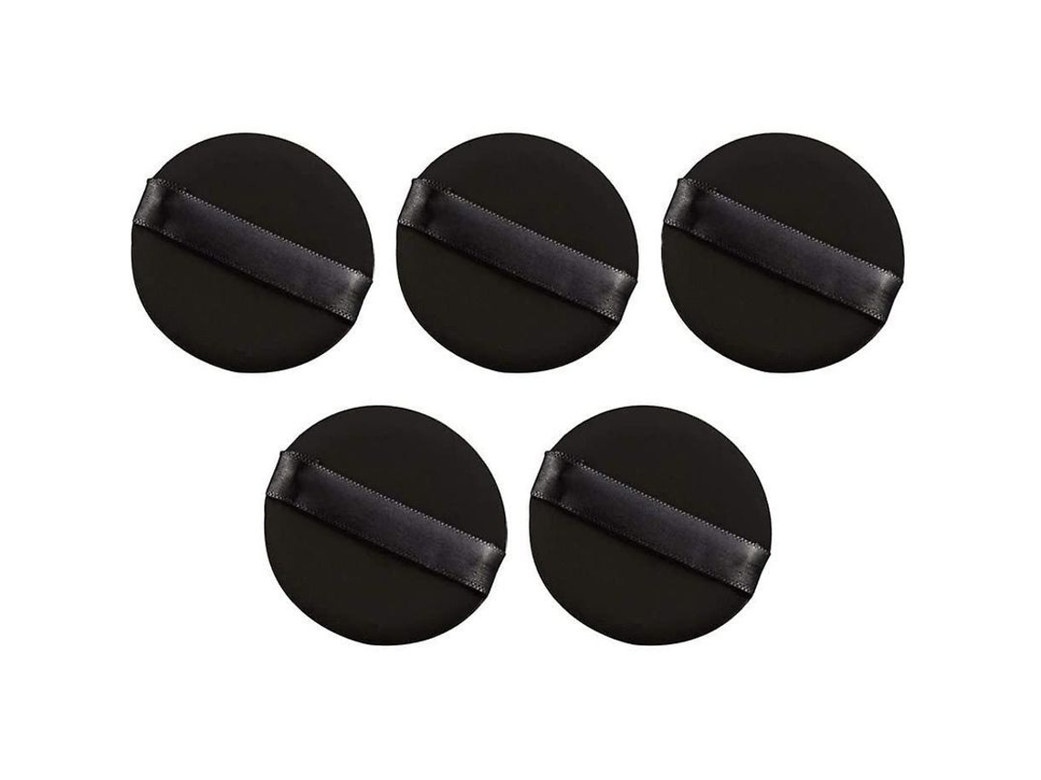 Acessório de Bola Preta Macia para Maquiagem em Pó Suave 5pcs