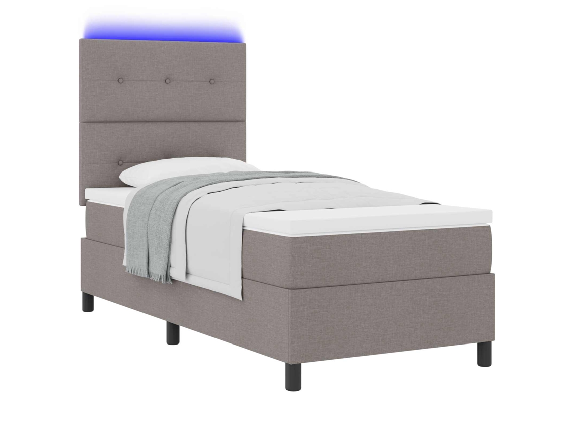 Cama Box com Colchão Cinzento acastanhado 80x200 cm tecido MAISON EXCLUSIVE