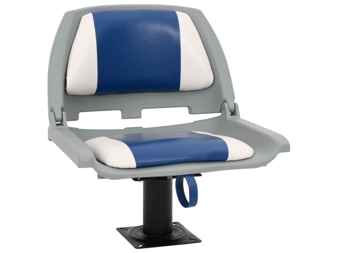 Vidaxl 2 Pcs Conjunto Assento Barco Dobrável 48x51x41 Cm Azul E Branco
