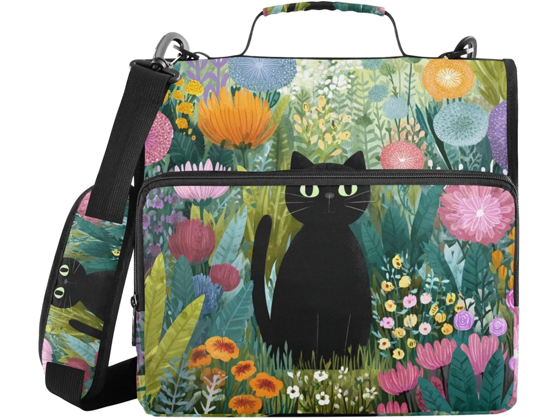 Massa Com Estampa Gato E Jardim, Sacos Extra, Alça, À Prova D Água, 3, 8cm 1, 5 Polegadas, 3 Estojos Lápis Com